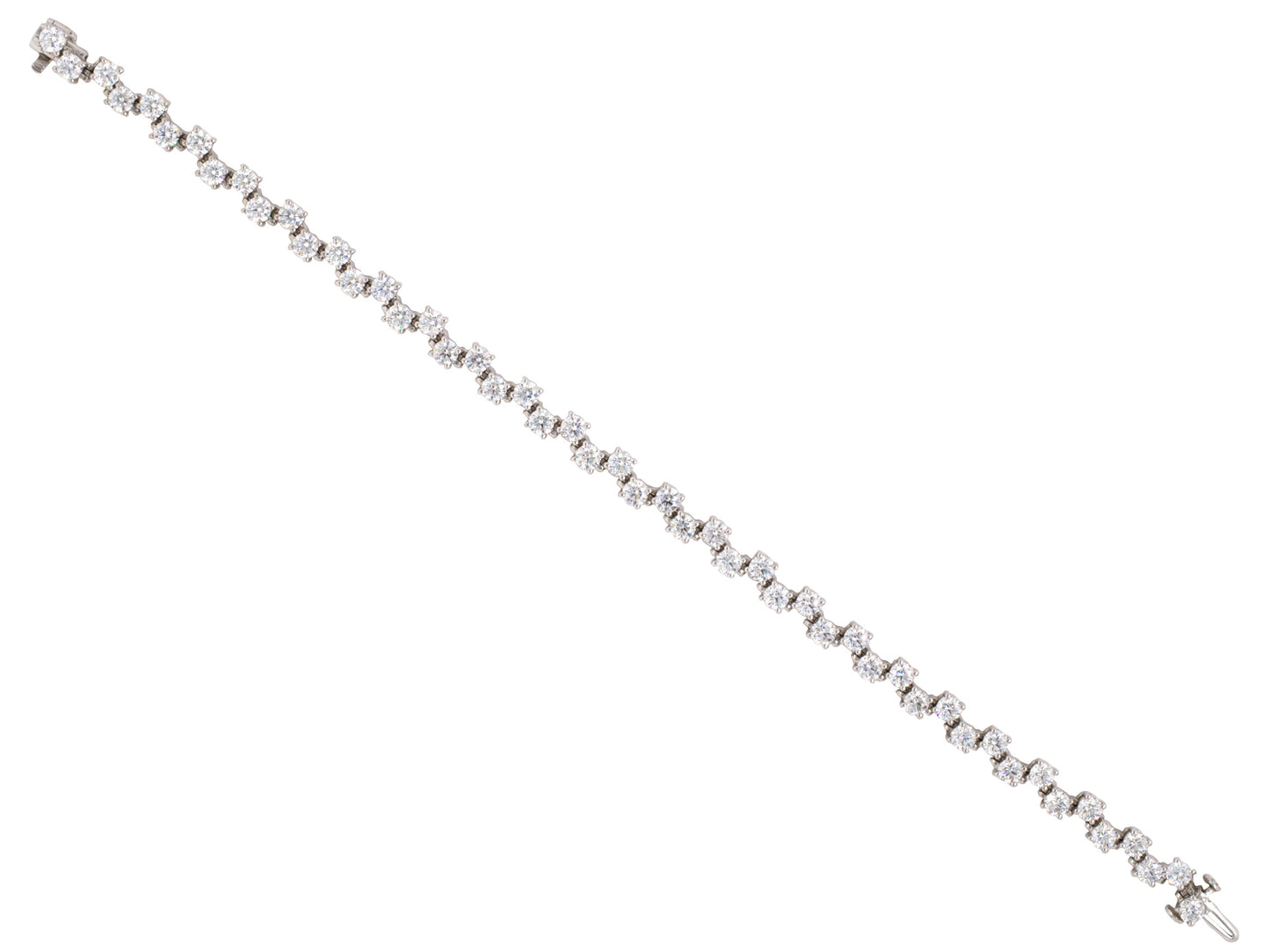 72961 - SOLD - Lazare Kaplan Platinum Diamond Zig-Zag Line Bracelet