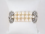 72976 - Circa 1960 Platinum Diamond Pearl Bracelet