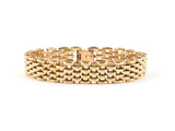 72980 - SOLD - Circa 1950 Gold Row Mesh Link Bracelet