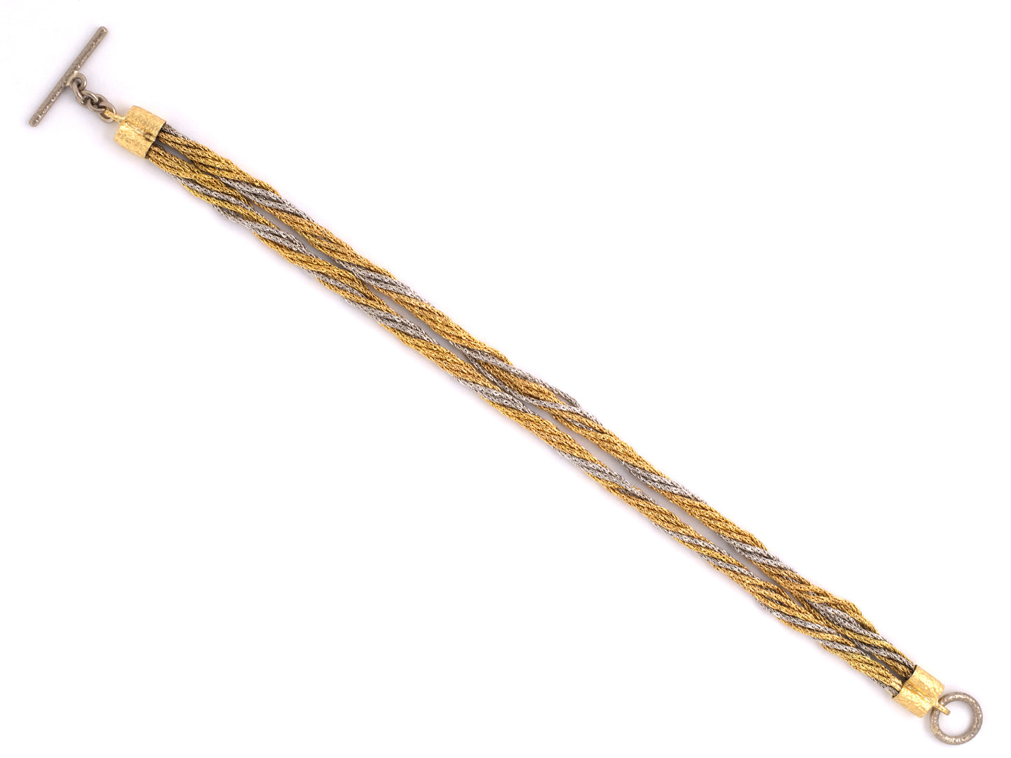 72991 - SOLD - Gold Twisted Woven Bracelet