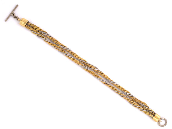72991 - Gold Twisted Woven Bracelet