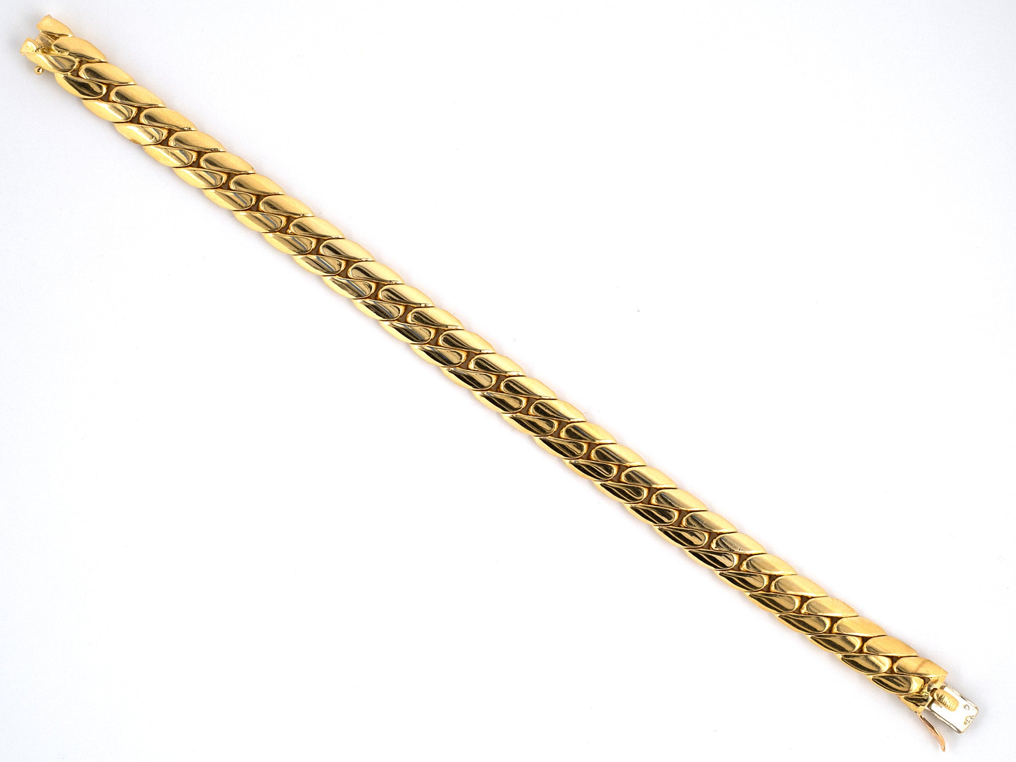 18K Yellow Gold and Diamond Large Oval Link Bracelet by Cartier Paris