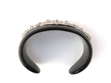 73020 - SOLD - Art Deco Platinum Diamond Wood Bangle Bracelet