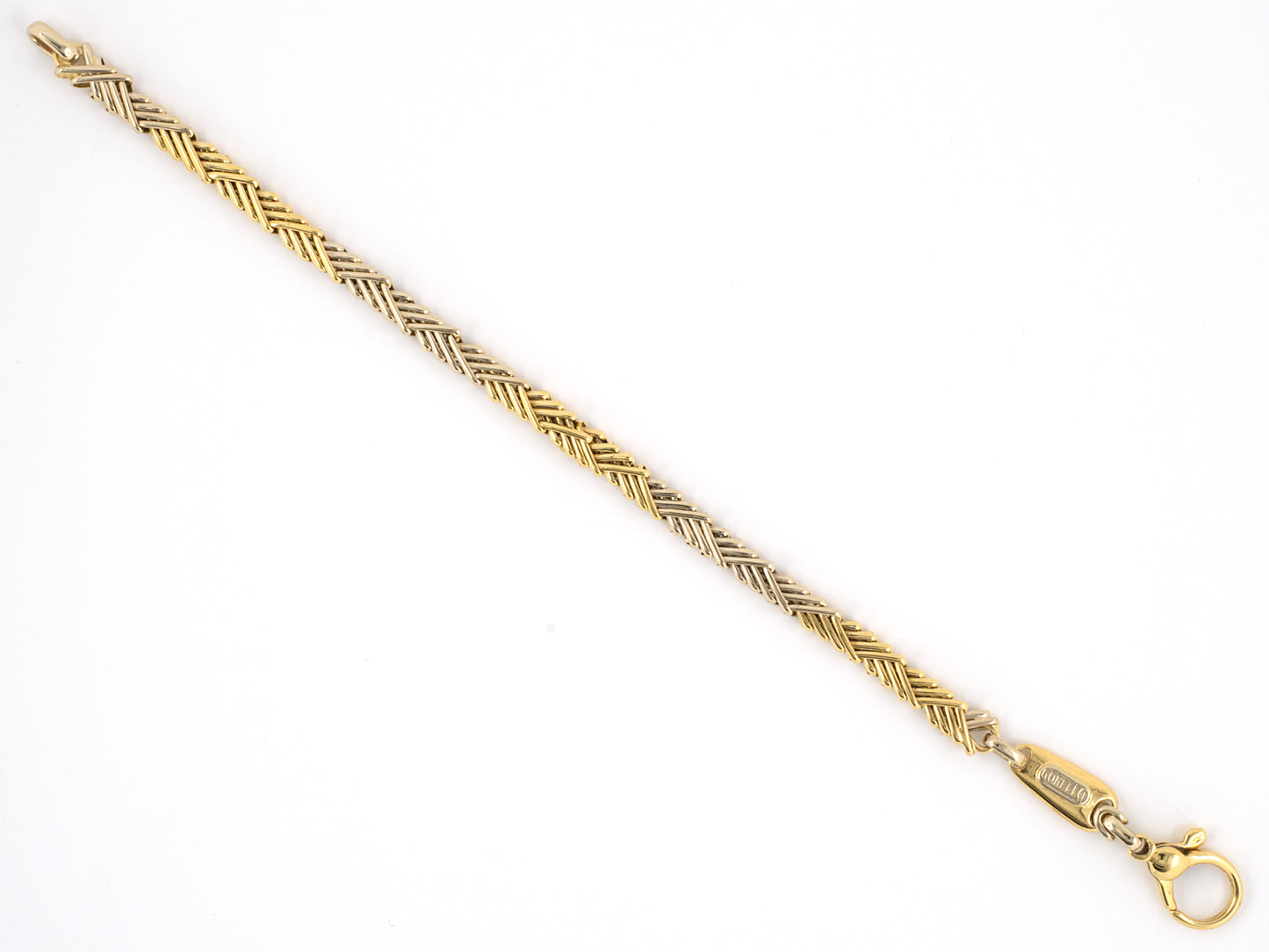 73040 - SOLD - Gorello Gold Criss Cross Bracelet