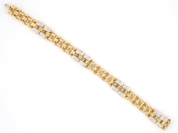 73046 - SOLD - Gold Diamond Link Bracelet