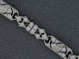 73058 - Art Deco Platinum Diamond Open Bracelet