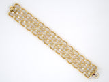 73066 - SOLD - Gold Diamond Ruby Oval Link Bracelet