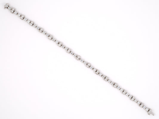 73072 - SOLD - Circa 1945 Platinum Diamond Bar Line Bracelet