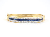 73076 - Gold Diamond Sapphire Bangle Bracelet