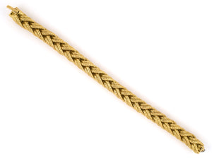 73100 - French Gold Textured Braided Rope Bracelet