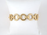 73125 - Circa 1950 Cartier Gold Corrugated Circle Bar Link Bracelet