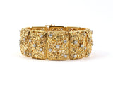 73135 - SOLD - Circa 1960 Gold Platinum Diamond Rectangle Link Bracelet