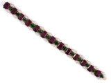 73136 - Circa 1982 Gold Platinum Rhodolite Garnet Tourmaline Diamond Bracelet