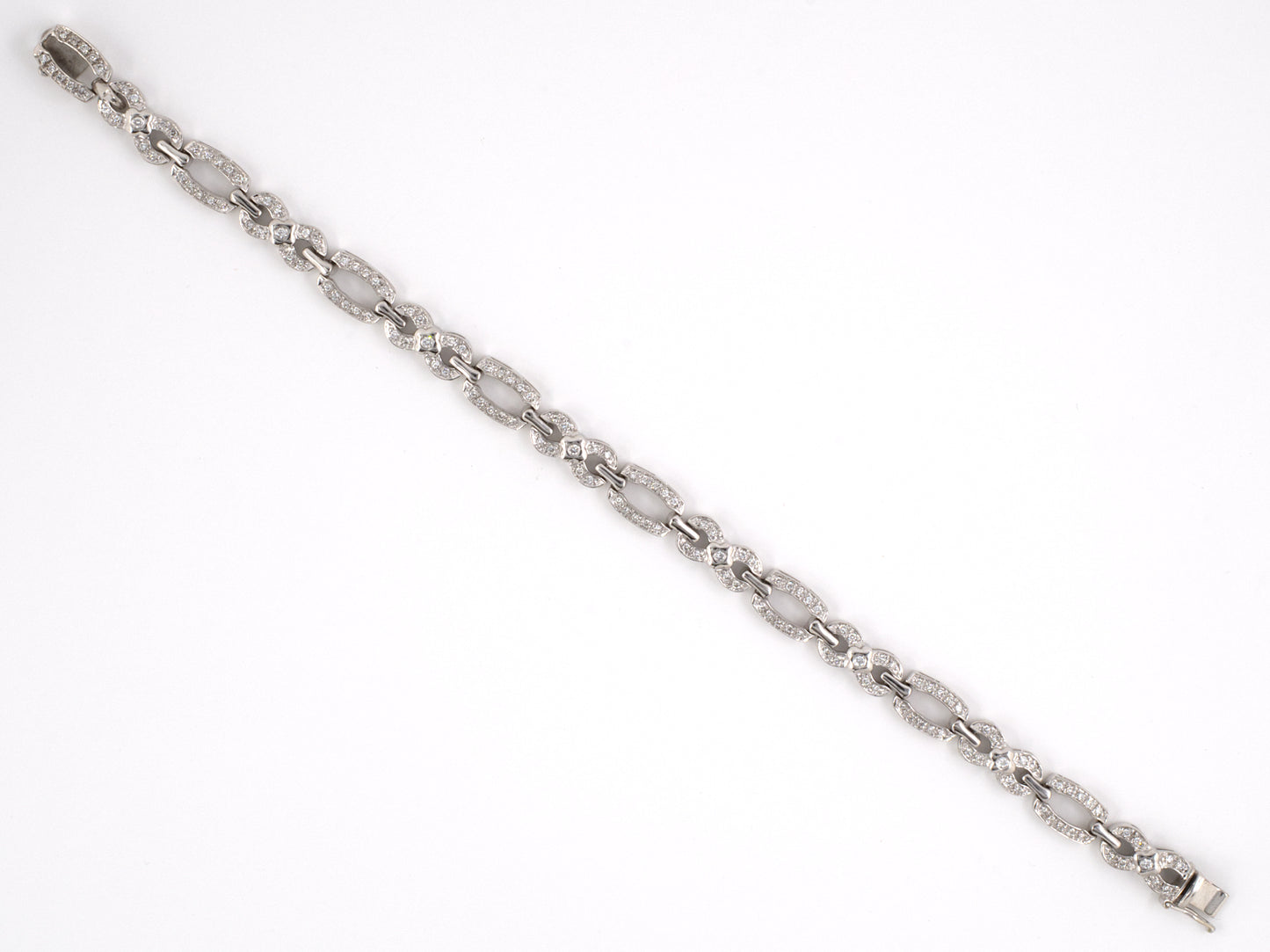 73143 - SOLD - Gold Diamond Cushion Figure 8 Bracelet