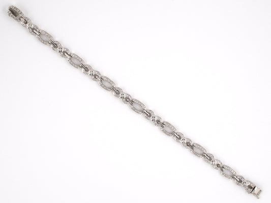 73143 - SOLD - Gold Diamond Cushion Figure 8 Bracelet