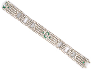 73200 - Art Deco Katz & Ogush Platinum Diamond Emerald Bracelet