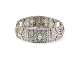 73200 - Art Deco Katz & Ogush Platinum Diamond Emerald Bracelet