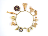 73203 - Gold Oval Round Charm Bracelet