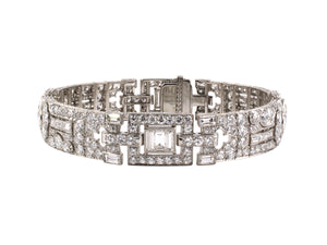 73206 - SOLD - Circa 1925 Art Deco Oscar Heyman Platinum Diamond Bracelet