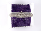 73210 - SOLD - Amethyst Bead With Gold Diamond Filigree Art Deco Center Bracelet