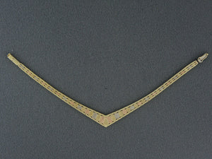 73225 - SOLD - Gold Tapered Block V Bracelet
