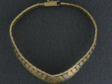 73225 - SOLD - Gold Tapered Block V Bracelet