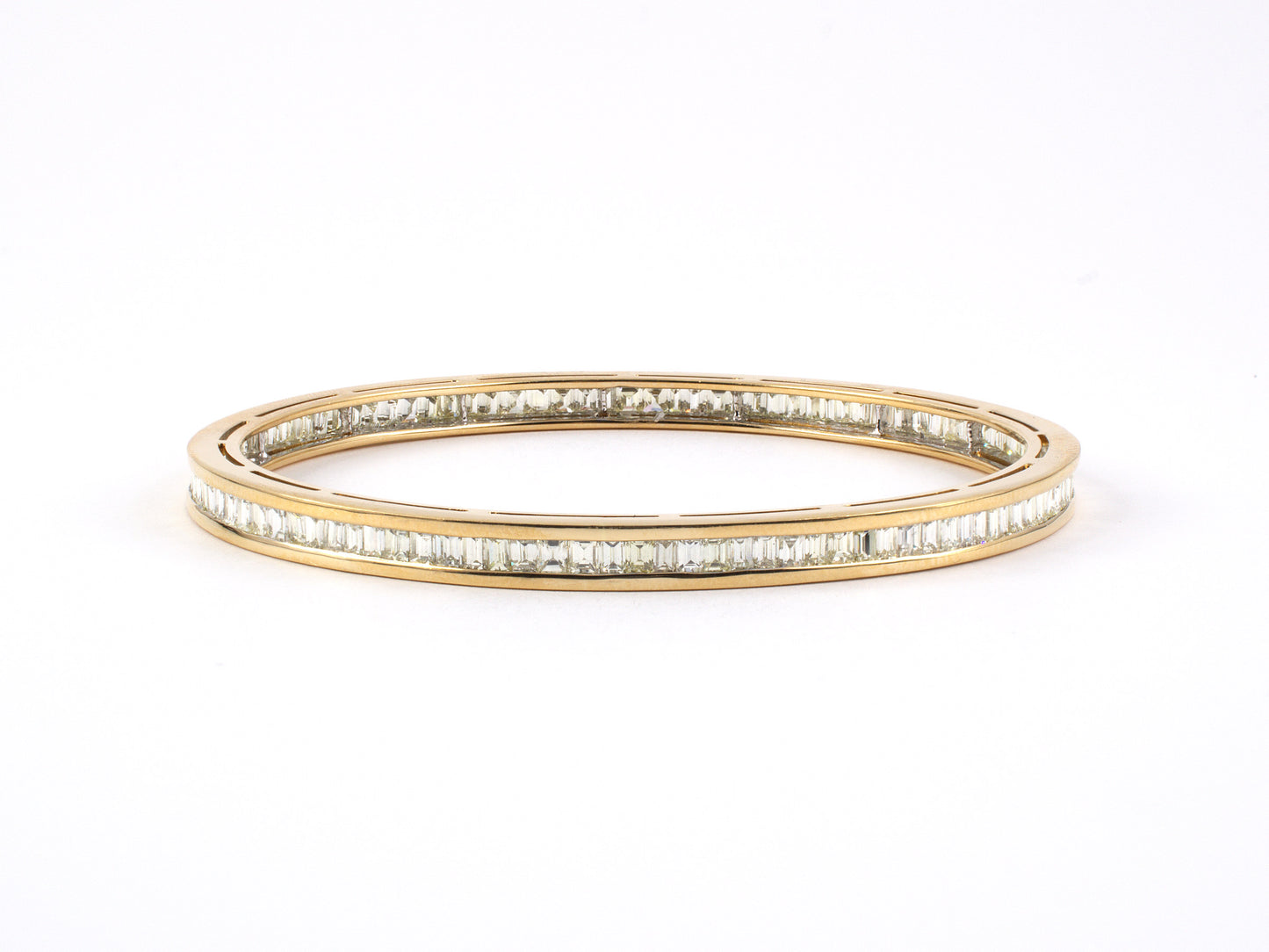 73234 - SOLD - Gold Diamond Eternity Bangle Bracelet