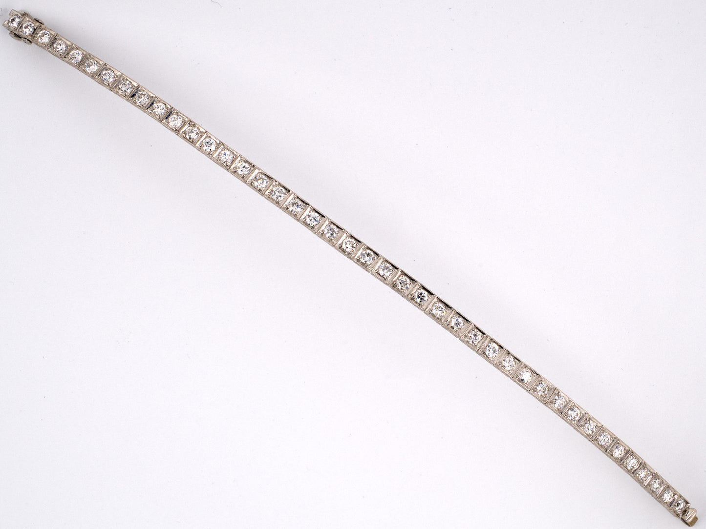 73262 - Art Deco Platinum Diamond Block Bracelet