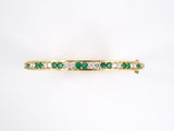 73264 - Gold Emerald Diamond Eternity Bangle Bracelet