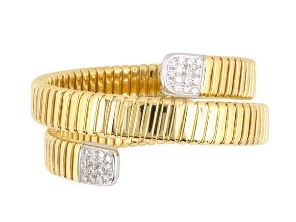 73284 - Italy Gold Diamond Flexible Bangle Bracelet