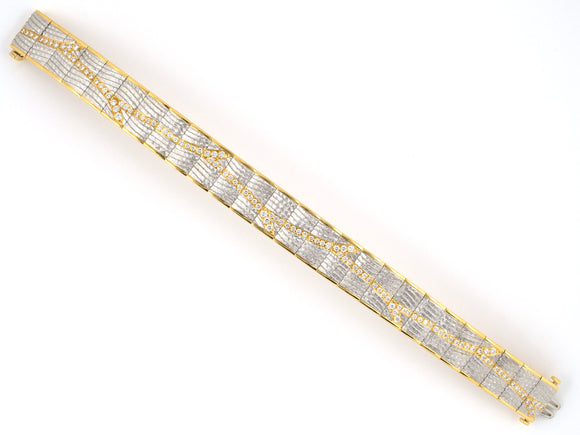 73293 - SOLD - Bondanza Gold Platinum Diamond Tree Branch Bracelet