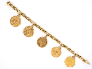 73296 - 22K Gold Sovereign Coin Bracelet