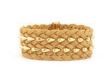 73299 - Gold Bead Woven Mesh Tear Drop Bracelet