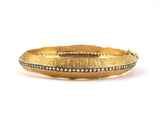 73304 - Coomi Gold Diamond Feather Hinged Bangle Bracelet