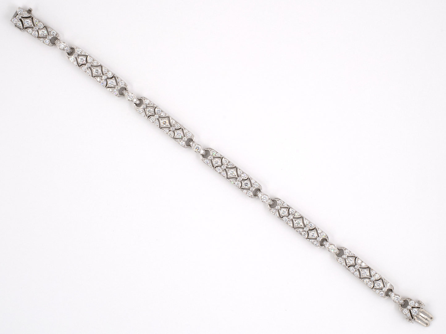 73305 - Art Deco Circa 2005 Tiffany Legacy Platinum Diamond Bracelet