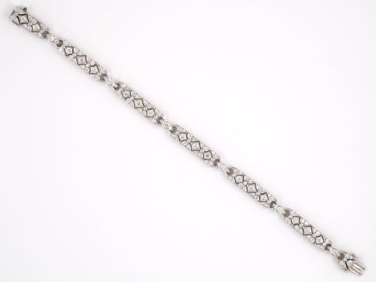 73305 - Art Deco Circa 2005 Tiffany Legacy Platinum Diamond Bracelet