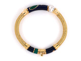 73313 - La Nouvelle Bague Gold Silver Enamel Braided Mesh Bangle Bracelet