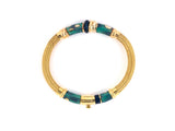 73316 - SOLD - La Nouvelle Bague Gold Silver Enamel Braided Mesh Bangle Bracelet,