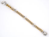 73342 - SOLD - Gold Alternating Curb Link  Bracelet