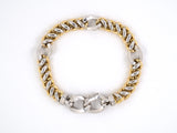 73342 - SOLD - Gold Alternating Curb Link  Bracelet