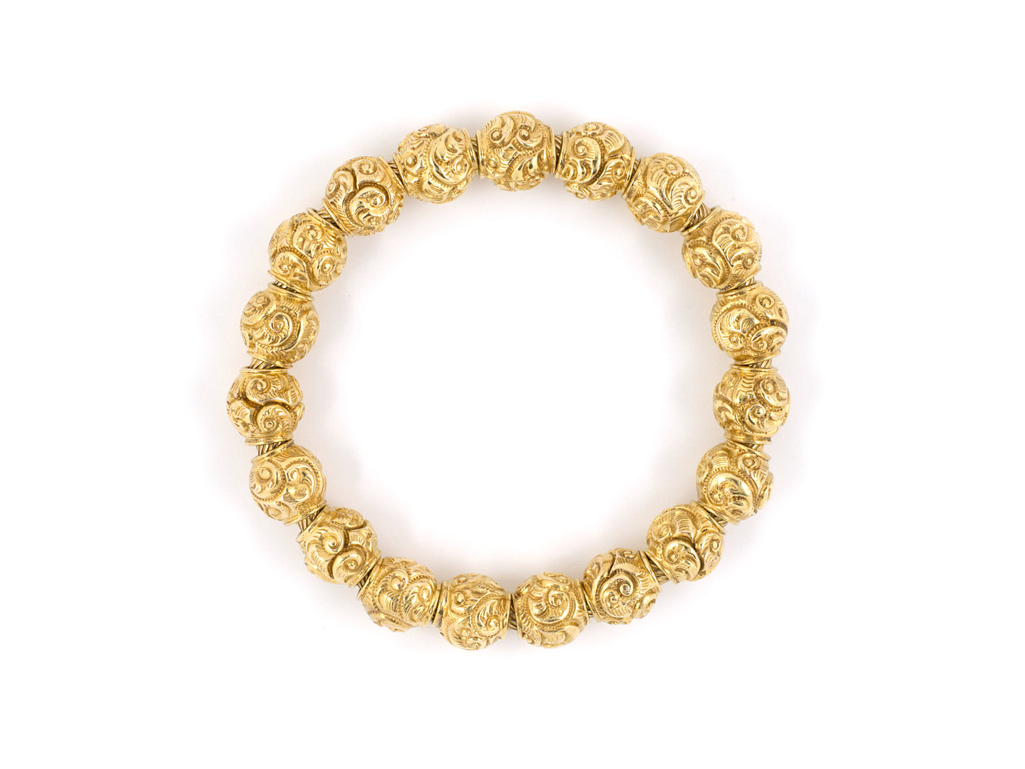 73376 - Victorian Etruscan Revival Gold Expandable Bangle Bracelet