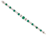 73380 - SOLD - Circa 1961 Oscar Heyman J E Caldwell Platinum Emerald Diamond Bracelet