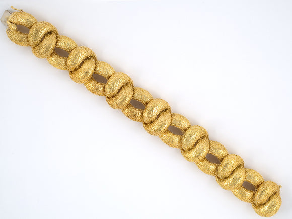 73389 - SOLD - Gold Woven Knot Link Bracelet