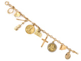 73416 - Circa 1950 Gold Platinum Diamond Music Charm Bracelet