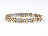 73421 - SOLD - Schlumberger Tiffany X Platinum Gold Diamond 36 Stone Bracelet