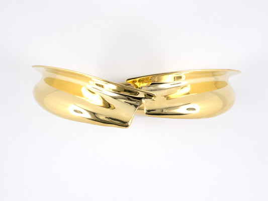 73433 - Circa 2000s Tiffany Gehry Gold Grooved Fish Bangle Bracelet