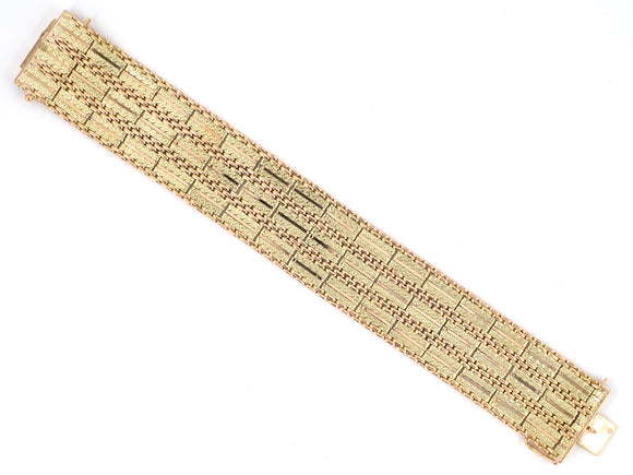 73440 - SOLD - Retro Gold Wide Bracelet