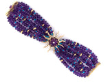 73452 - Gold Amethyst & Turquoise Bead Starburst Bracelet