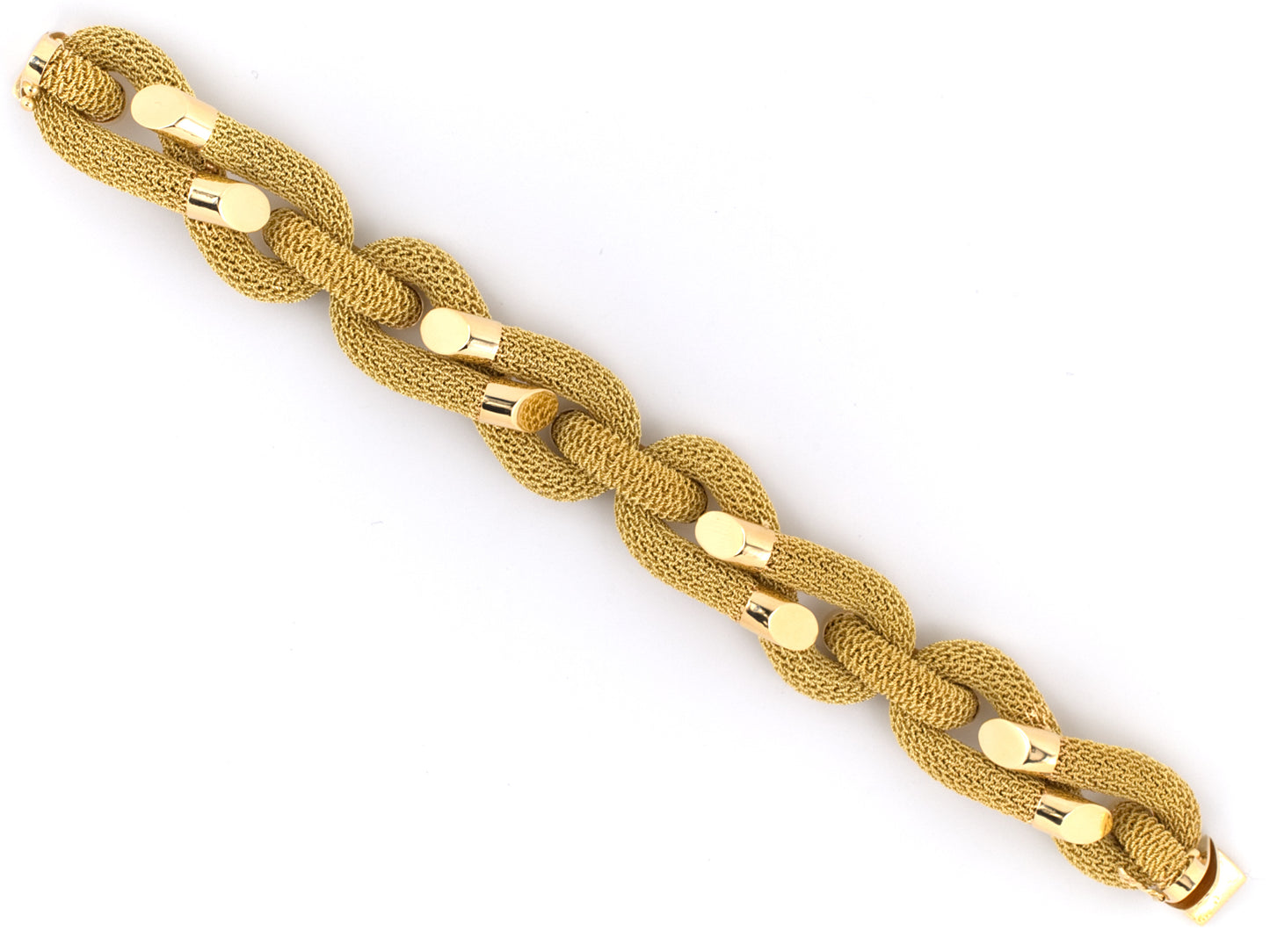 73458 - Gold Tubular Mesh Figure-8 Link Bracelet