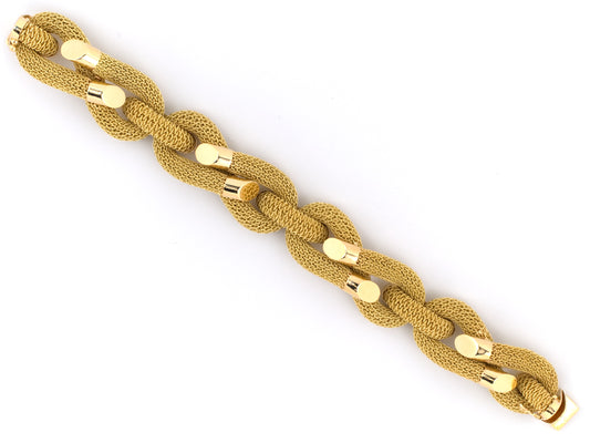 73458 - Gold Tubular Mesh Figure-8 Link Bracelet
